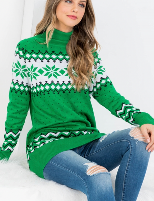 Green Winter Festive Sweater / Dress