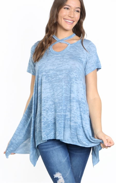 Asymetical Side Tie Top