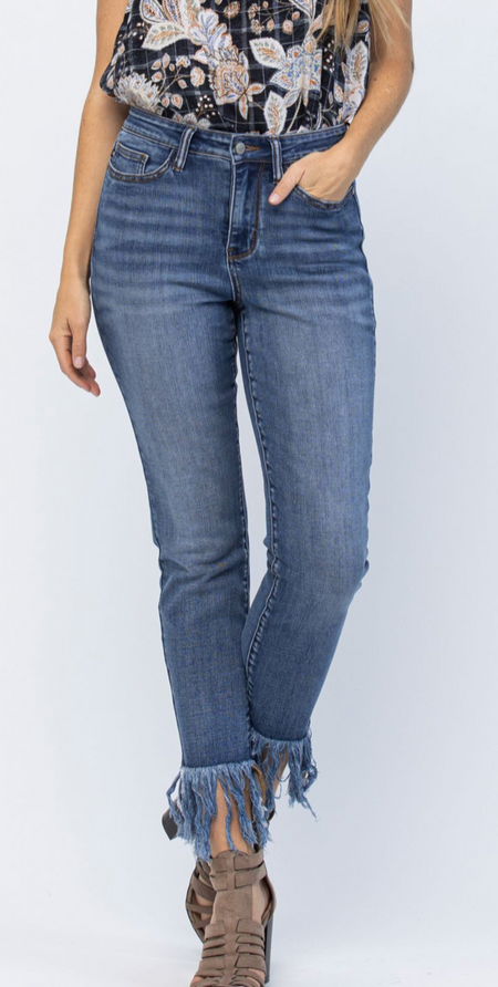 High Rise Relaxed Straight Risen Jean