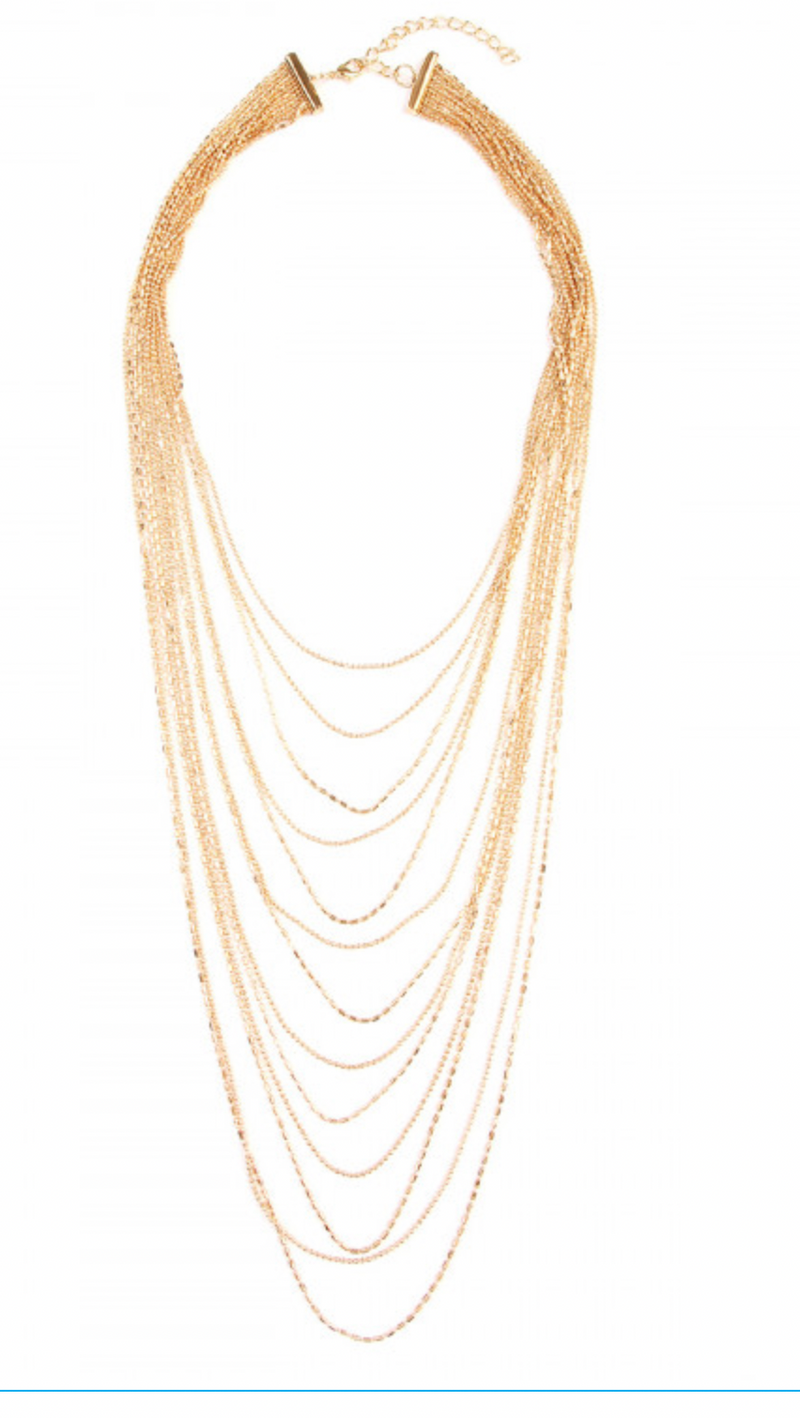 13 Line Tiered Necklace ( 3 colors )