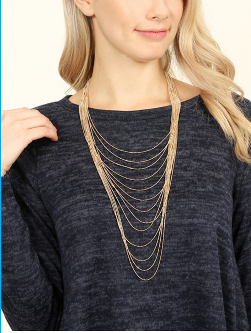 13 Line Tiered Necklace ( 3 colors )