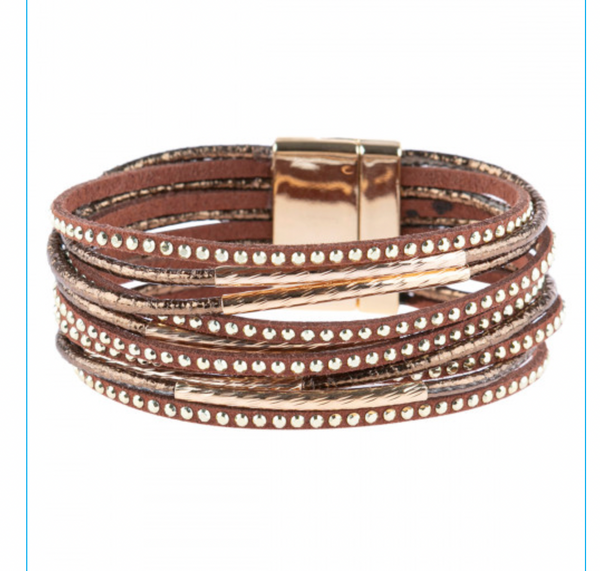 Leather Layer Magnetic Bracelet (3 colors)
