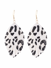 Leather Fringe Drop Animal Print Earrings ( 4 patterns )