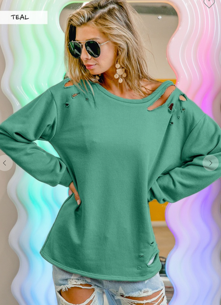 Laser Cut Sweatshirt ( 4 colors )