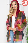 Multi Plaid Hoodie 1X-3X