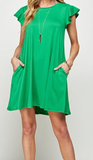 Ruffle Pocket Dress - 3 Colors