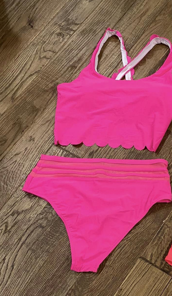 Scalloped Top Bikini ( 2-colors ) SET