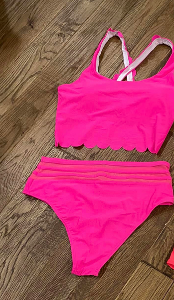 Scalloped Top Bikini ( 2-colors )