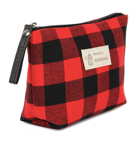Red Buffalo Plaid Cosmetic Bag