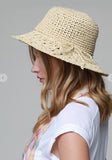 Braided Bow Straw Bucket Hat