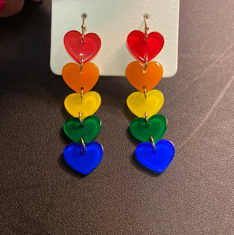 Rainbow Heart Earrings